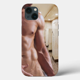 SlipperyJoe's shirtloze gespierde mannelijke torso iPhone 13 Hoesje