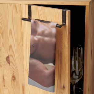 SlipperyJoe's shirtloze gespierde mannelijke torso Theedoek