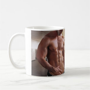 SlipperyJoe's shirtloze gespierde mannen torso six Koffiemok
