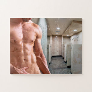 SlipperyJoe's shirtloze gespierde mannen torso six Legpuzzel