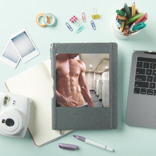 SlipperyJoe's shirtloze gespierde mannen torso six Sticker