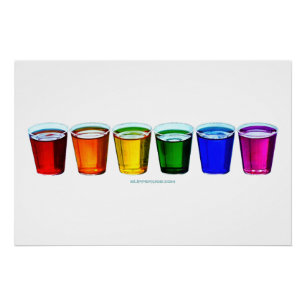 SlipperyJoe's shotglazen zes kopjes horizontaal ge Perfect Poster