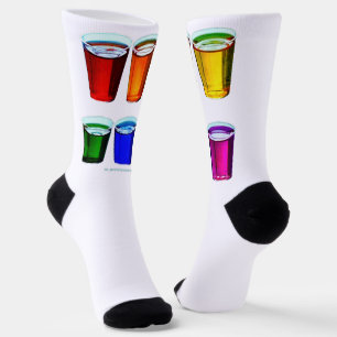 SlipperyJoe's shotglazen zes kopjes horizontaal ge Sokken