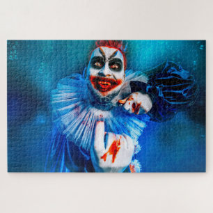 SlipperyJoe's sinistere Halloween-clownfiguur besm Legpuzzel
