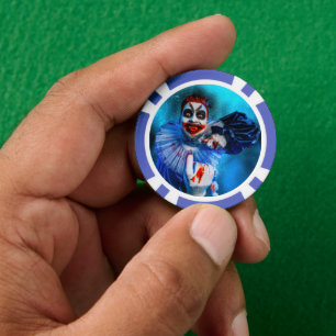 SlipperyJoe's sinistere Halloween-clownfiguur besm Poker Chips