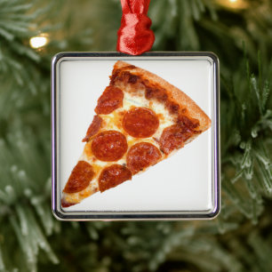 SlipperyJoe's Sliced Pizza pepperoni-kaas delici Metalen Ornament