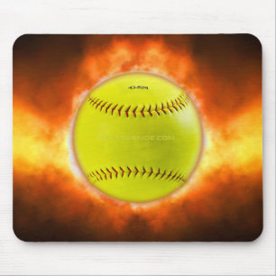 SlipperyJoe's softball op vuurbal vuurbal Muismat