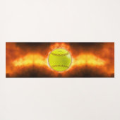 SlipperyJoe's softball op vuurbal vuurbal Yogamat (Achterkant (horizontaal))