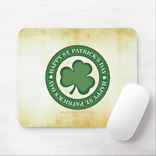 SlipperyJoe's St. Patrick's Day glanzende drieblaa Muismat