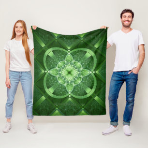 SlipperyJoe's St. Patrick's Day gloeiende vier bla Fleece Deken
