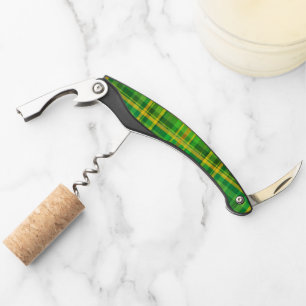 SlipperyJoe's St. Patrick's Day groen-gele ruit Kurkentrekker