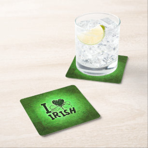SlipperyJoe's St. Patrick's Day vakantie Ierse pr Vierkante Kartonnen Onderzetter