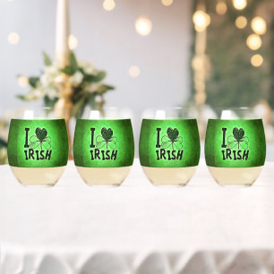 SlipperyJoe's St. Patrick's Day vakantie Ierse pr Wijnglas Zonder Voet