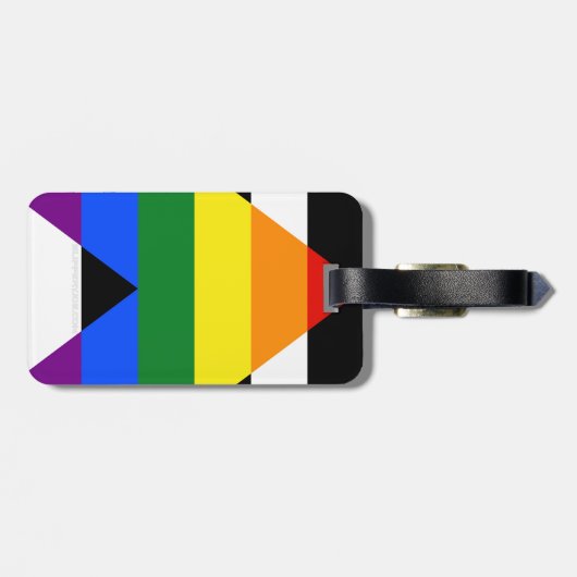 SlipperyJoe's Straight Ally Flag homo geschenken L Bagagelabel (Achterkant horizontaal)