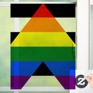 SlipperyJoe's Straight Ally Flag homo geschenken L Raamsticker