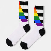 SlipperyJoe's Straight Ally Flag homo geschenken L Sokken (Links)