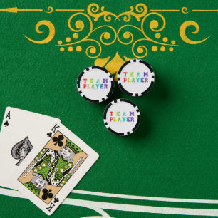 SlipperyJoe's teamspeler gevuld met gladde regenbo Poker Chips