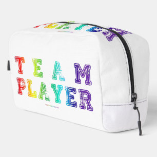 SlipperyJoe's teamspeler gevuld met gladde regenbo Toilettasje