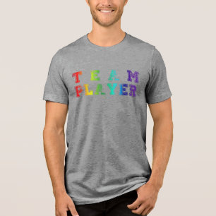 SlipperyJoe's teamspeler gevuld met gladde regenbo Tri-Blend Shirt