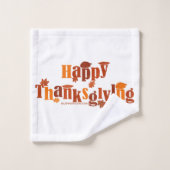SlipperyJoe's Thanksgiving feuille brun orange tar (Gant de toilette)