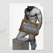 SlipperyJoe's Thanksgiving man, hete zes-pack buis Feestdagenkaart (Voorkant / Achterkant)