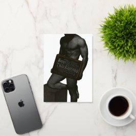 SlipperyJoe's Thanksgiving man, hete zes-pack buis Folie Feestdagenkaart