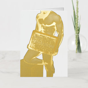 SlipperyJoe's Thanksgiving man, hete zes-pack buis Folie Feestdagenkaart