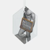 SlipperyJoe's Thanksgiving man, hete zes-pack buis Glas Ornament (Voorkant links)