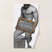SlipperyJoe's Thanksgiving man hot six pack abs un (Serviette à main)