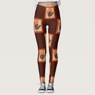 SlipperyJoe's Thanksgiving speelse kalkoen illustr Leggings