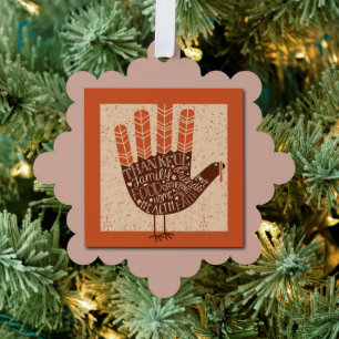 SlipperyJoe's Thanksgiving speelse kalkoen illustr Ornament Kaart
