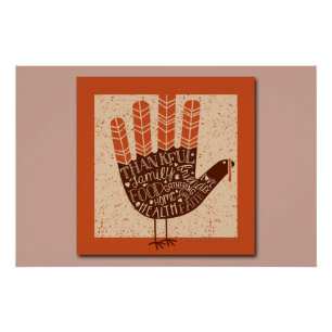 SlipperyJoe's Thanksgiving speelse kalkoen illustr Perfect Poster