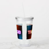 SlipperyJoe's throb regenboogachtige gradiënt dik  Acryl Drinkbeker (Links)