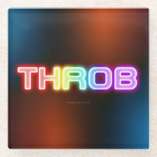 SlipperyJoe's throb regenboogachtige gradiënt dik Glazen Onderzetter (Voorkant)