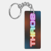 SlipperyJoe's throb regenboogachtige gradiënt dik  Sleutelhanger (Voorkant Links)