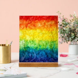 SlipperyJoe's tie-dye vlag regenboog in iets organ Acryl Bord