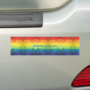 SlipperyJoe's tie-dye vlag regenboog in iets organ Bumpersticker