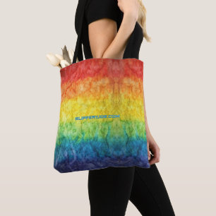 SlipperyJoe's tie-dye vlag regenboog ingedrukt in  Draagtas
