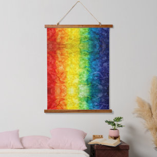 SlipperyJoe's tie-dye vlag regenboog ingedrukt in Hangend Wandkleed