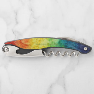 SlipperyJoe's tie-dye vlag regenboog ingedrukt in Kurkentrekker