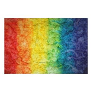 SlipperyJoe's tie-dye vlag regenboog ingedrukt in  Perfect Poster