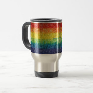 SlipperyJoe's tie-dye vlag regenboog ingedrukt in Reisbeker