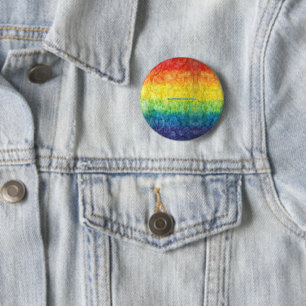 SlipperyJoe's tie-dye vlag regenboog ingedrukt in Ronde Button 5,7 Cm