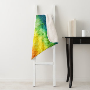 SlipperyJoe's tie-dye vlag regenboog ingedrukt in Sherpa Deken