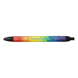 SlipperyJoe's tie-dye vlag regenboog ingedrukt in Zwarte Inkt Pen