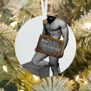 SlipperyJoe's traditionele Thanksgiving gespierde Metalen Ornament