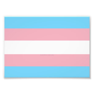 SlipperyJoe's transgender trotskleurvlag zichtbaar Foto Afdruk