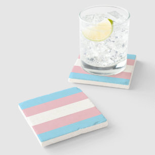 SlipperyJoe's transgender trotskleurvlag zichtbaar Stenen Onderzetter