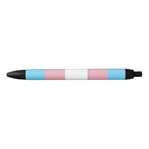 SlipperyJoe's transgender trotskleurvlag zichtbaar Zwarte Inkt Pen