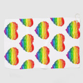 SlipperyJoe's trots gekrabbeld hart vorm tekening Golfhanddoek (Horizontaal)